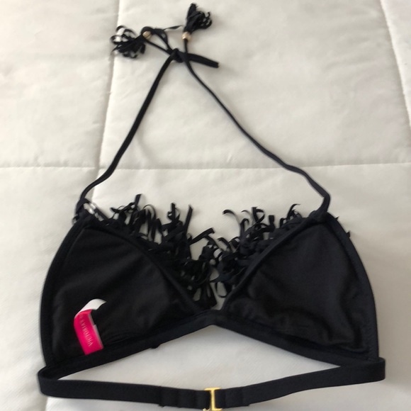 Victoria’s Secret Fringe Bikini Top Black - Picture 2 of 2